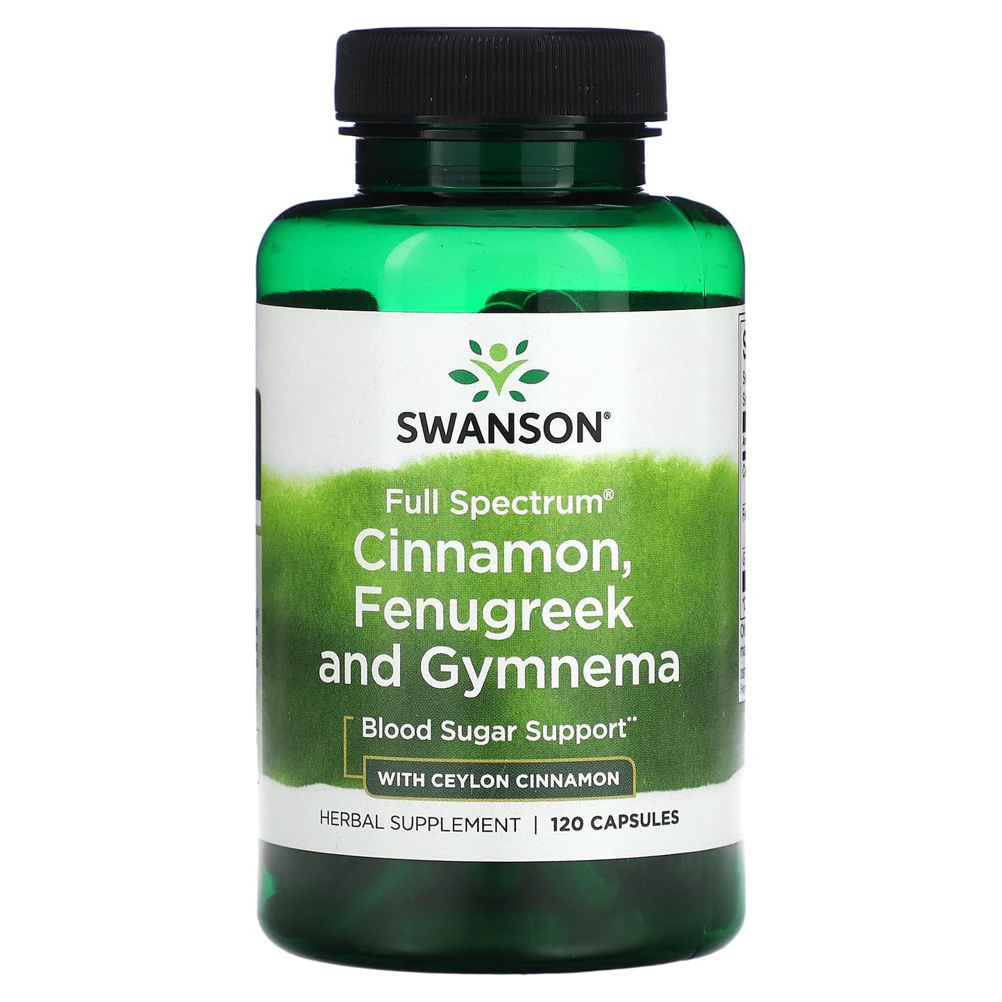 Swanson, Full Spectrum Cinnamon, Fenugreek, & Gymnema with Ceylon Cinnamon, 120 Capsules - Image 1