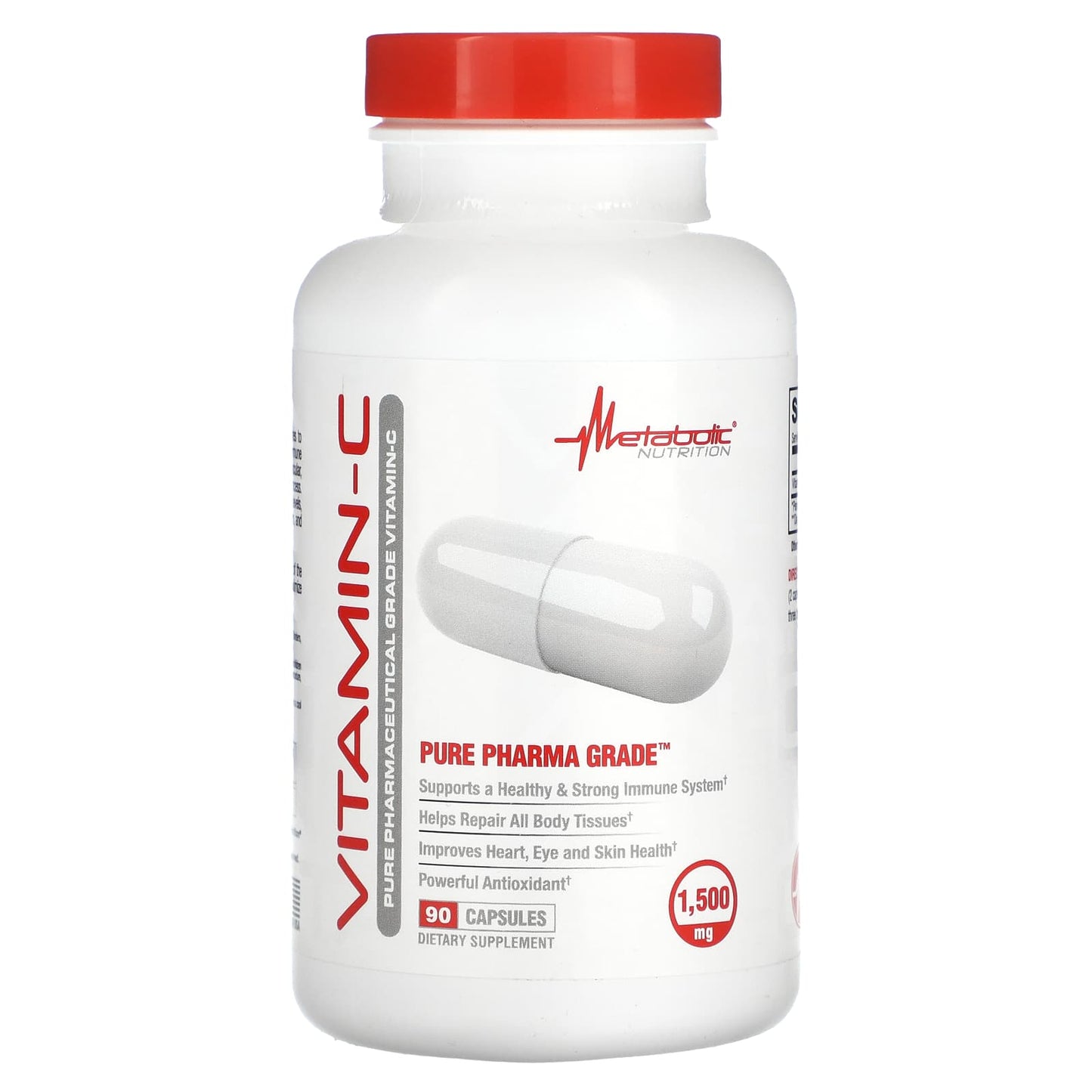 Metabolic Nutrition, Vitamin-C, 90 Capsules (750 mg per Capsule) - Image 1