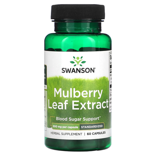 Swanson, Mulberry Leaf Extract, 500 mg, 60 Capsules - Image 1