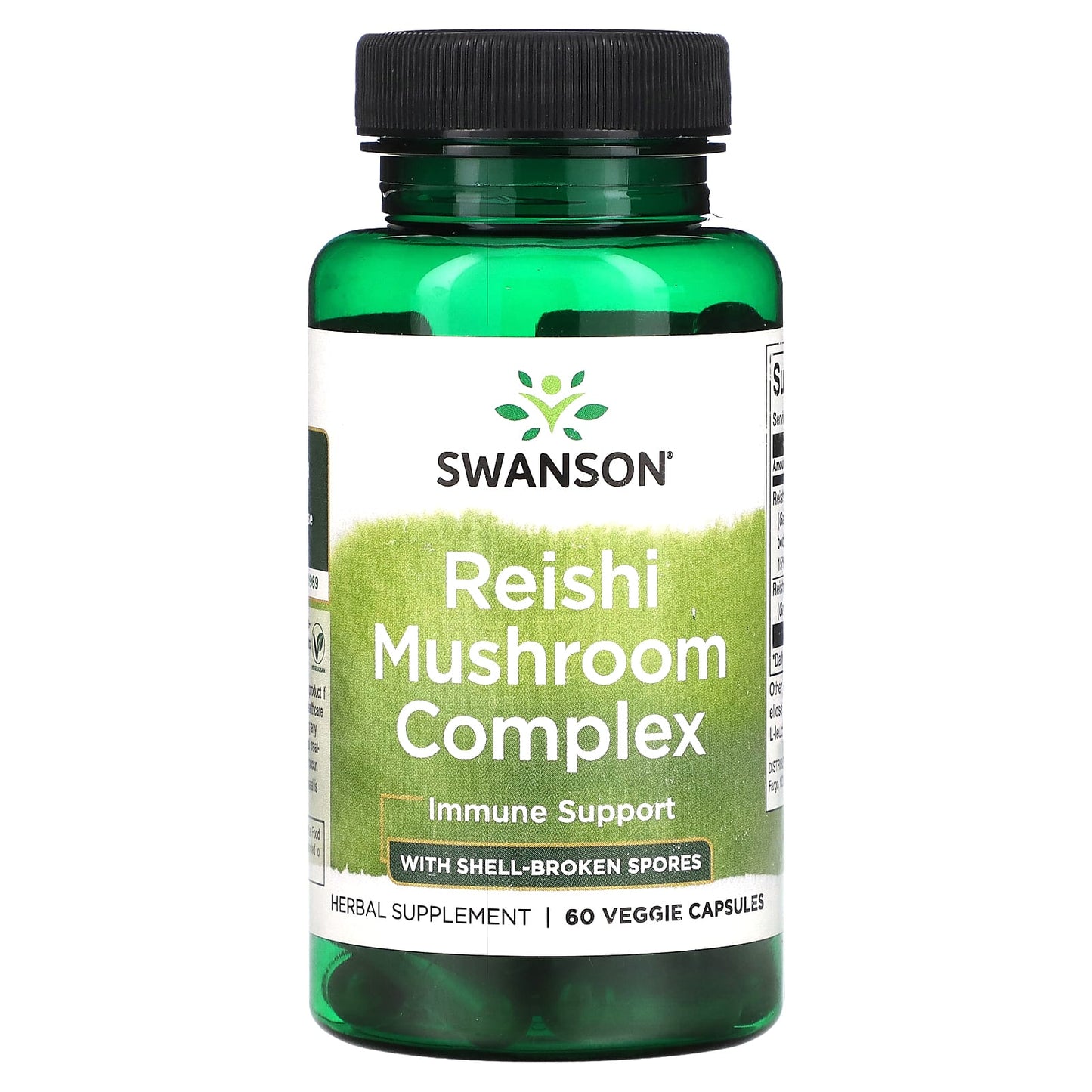 Swanson, Reishi Mushroom Complex with Shell-Broken Spores, 60 Veggie Capsules - Image 1