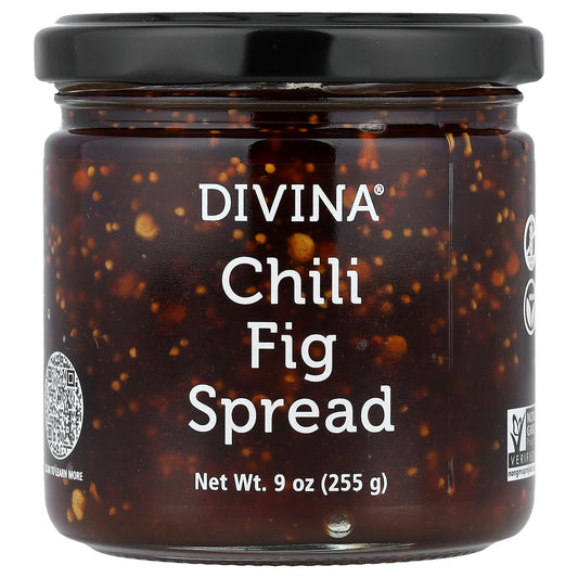 Divina Chili Fig Spread, 9 oz | Vegan, Gluten-Free, Non-GMO - Image 1