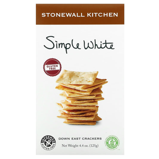 Stonewall Kitchen, Down East Crackers, Gluten Free, Simple White, 4.4 oz (125 g) - Image 1
