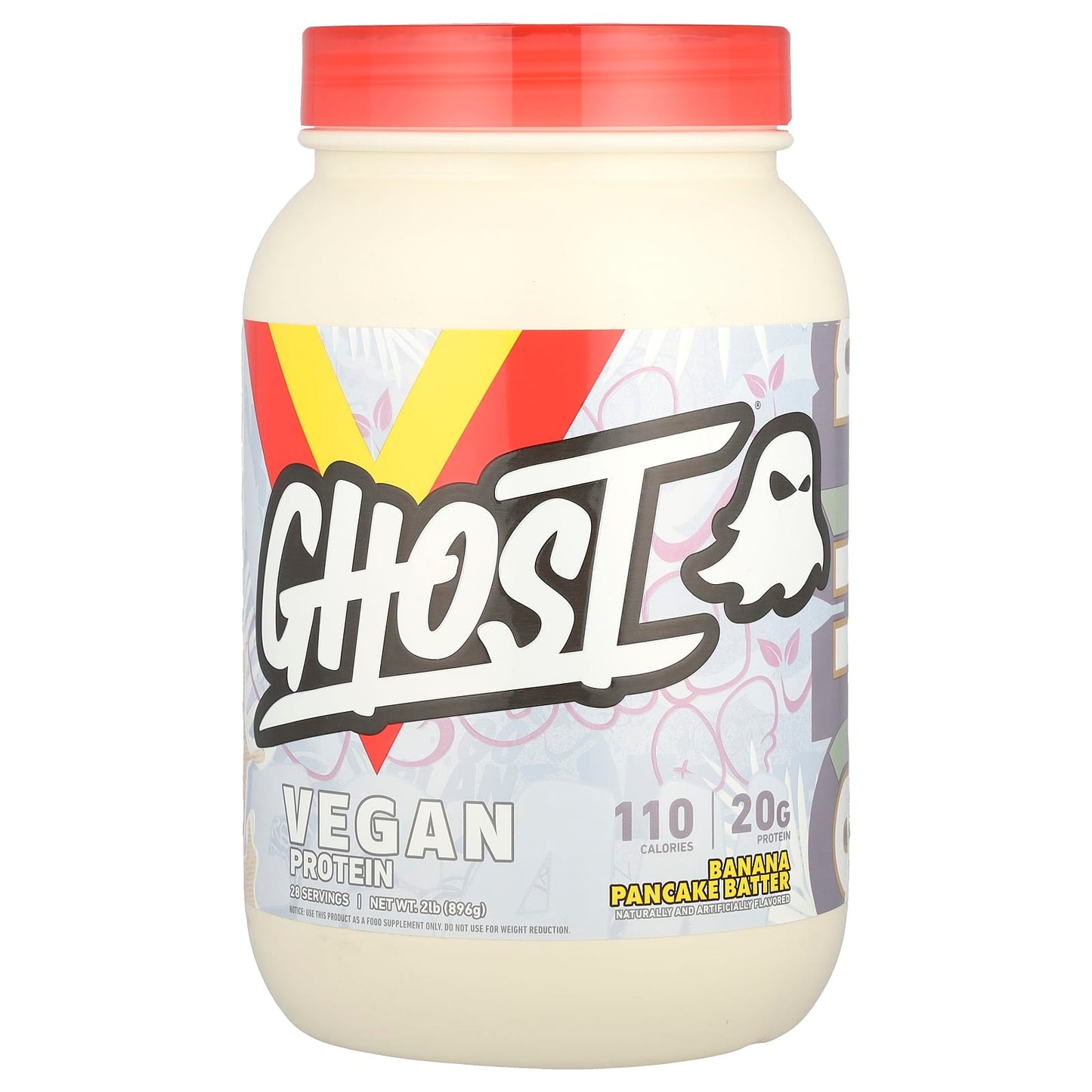 Ghost Vegan Protein Powder - Banana Pancake Batter, 2 lb (896g) - Image 1