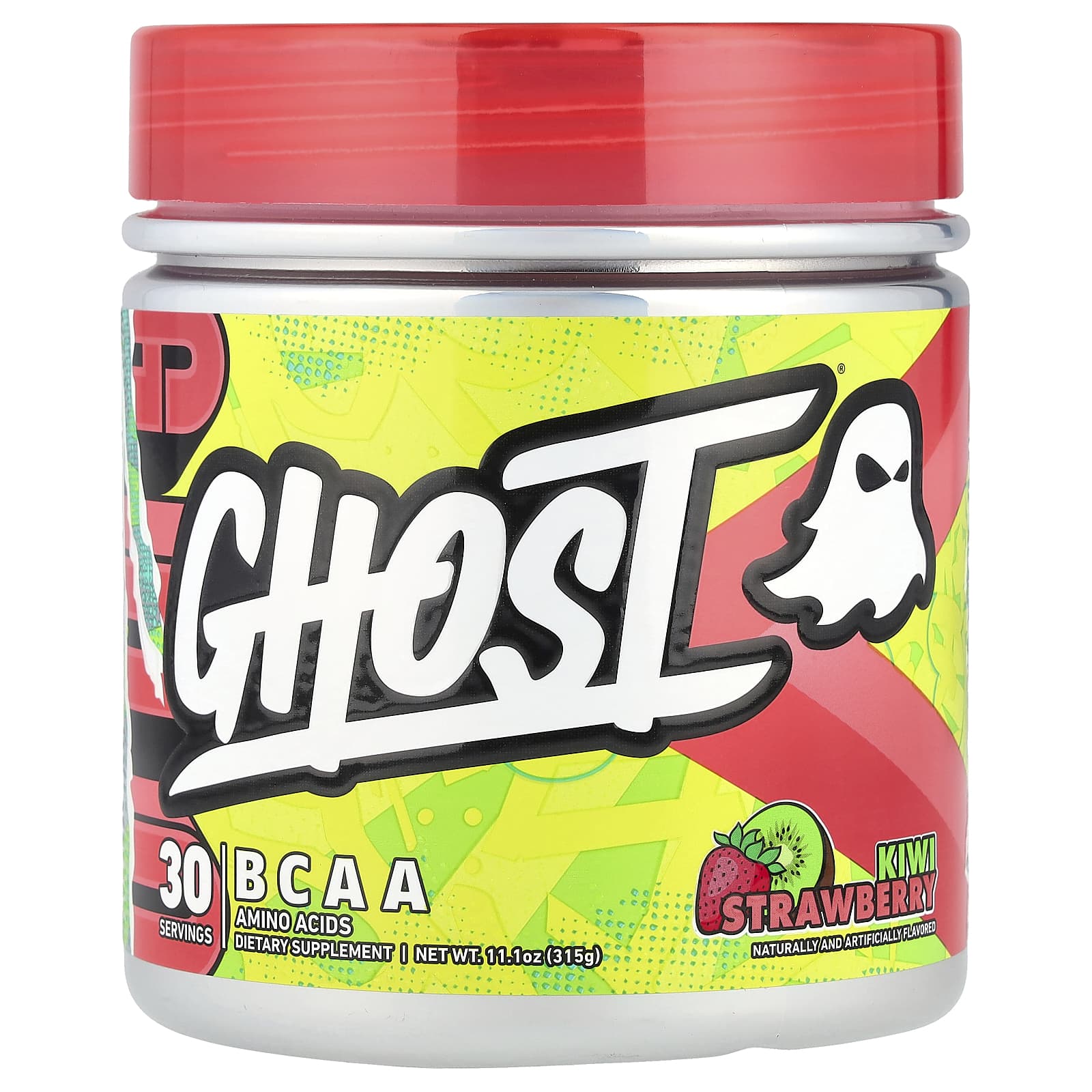 Ghost BCAA Kiwi Strawberry, 11.1 oz - Boost Endurance & Recovery - Image 1