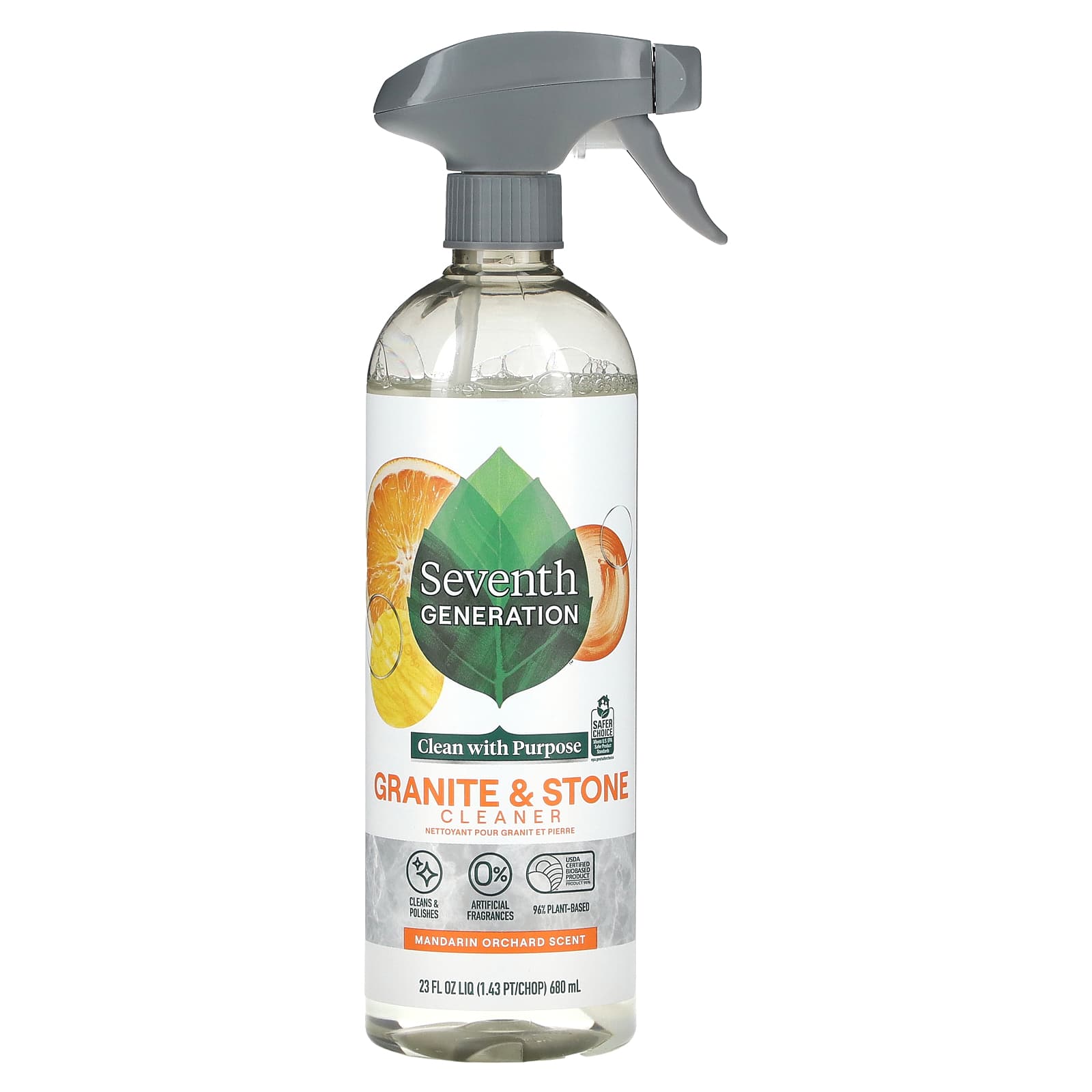 Seventh Generation, Granite & Stone Cleaner, Mandarin Orchard, 23 fl oz (680 ml) - Image 1