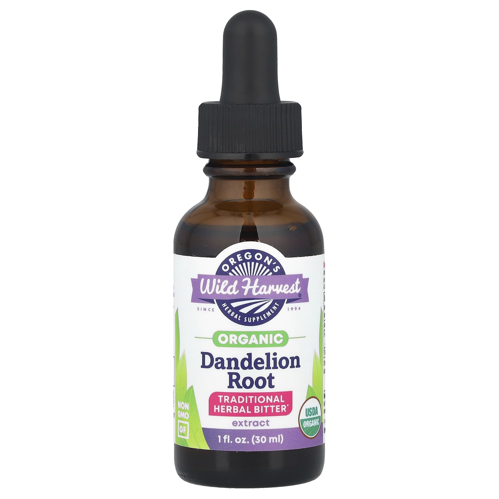 Oregon's Wild Harvest, Organic Dandelion Root Extract, 1 fl oz (30 ml) (1,000 mg per Serving) - Image 1