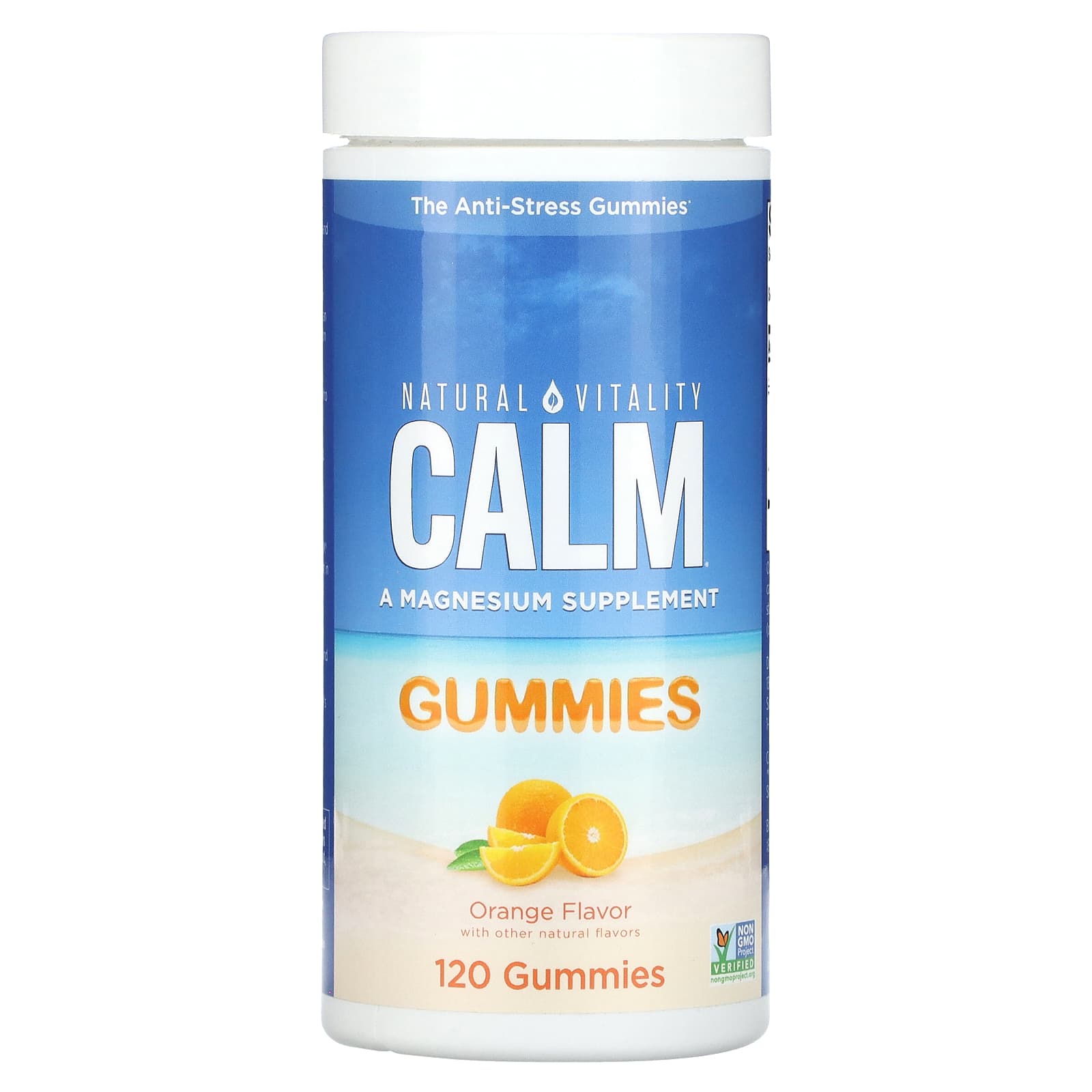 Natural Vitality, CALM, Magnesium Supplement, Orange, 83 mg, 120 Gummies - Image 1