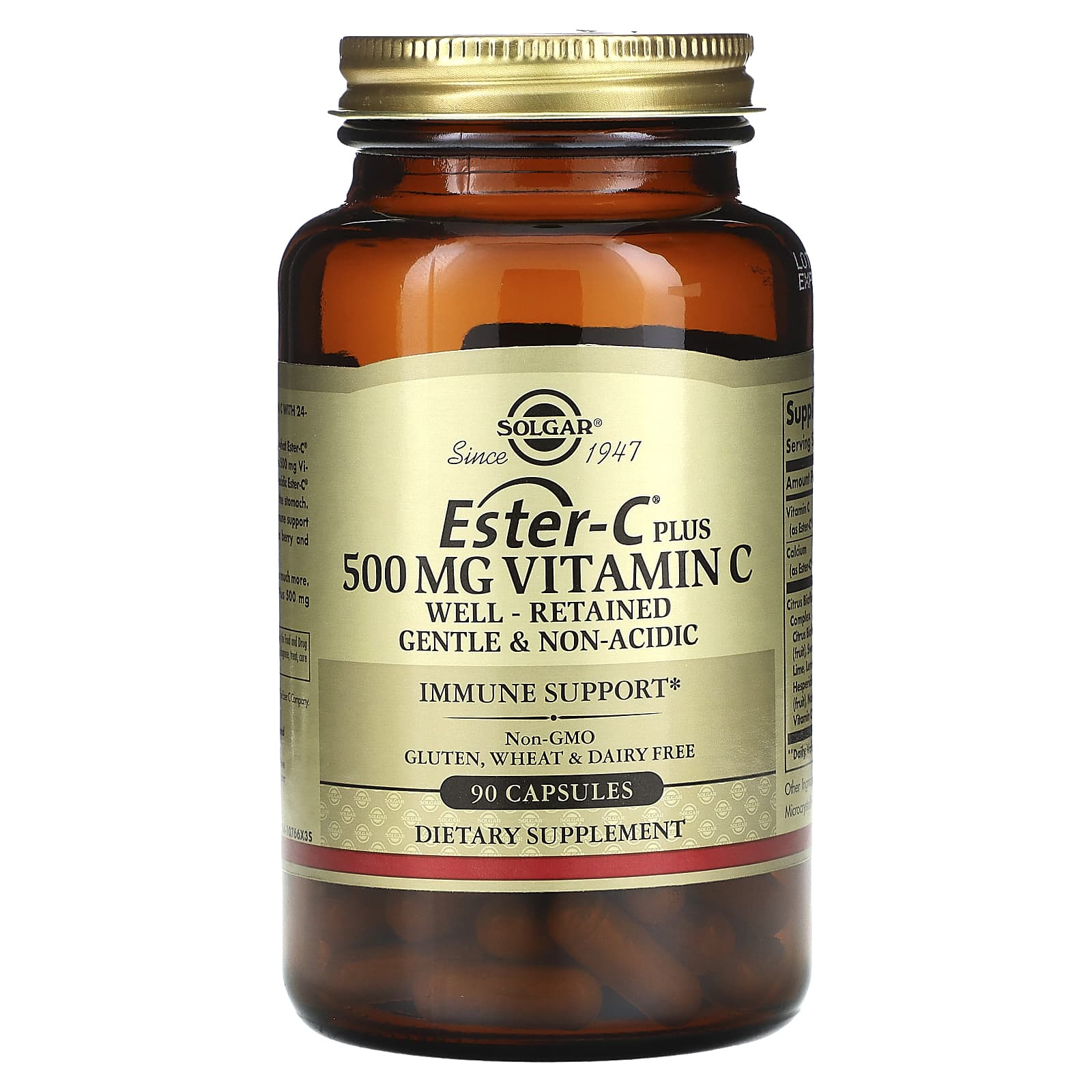 Solgar, Ester-C Plus, Vitamin C, 500 mg, 90 Capsules - Image 1