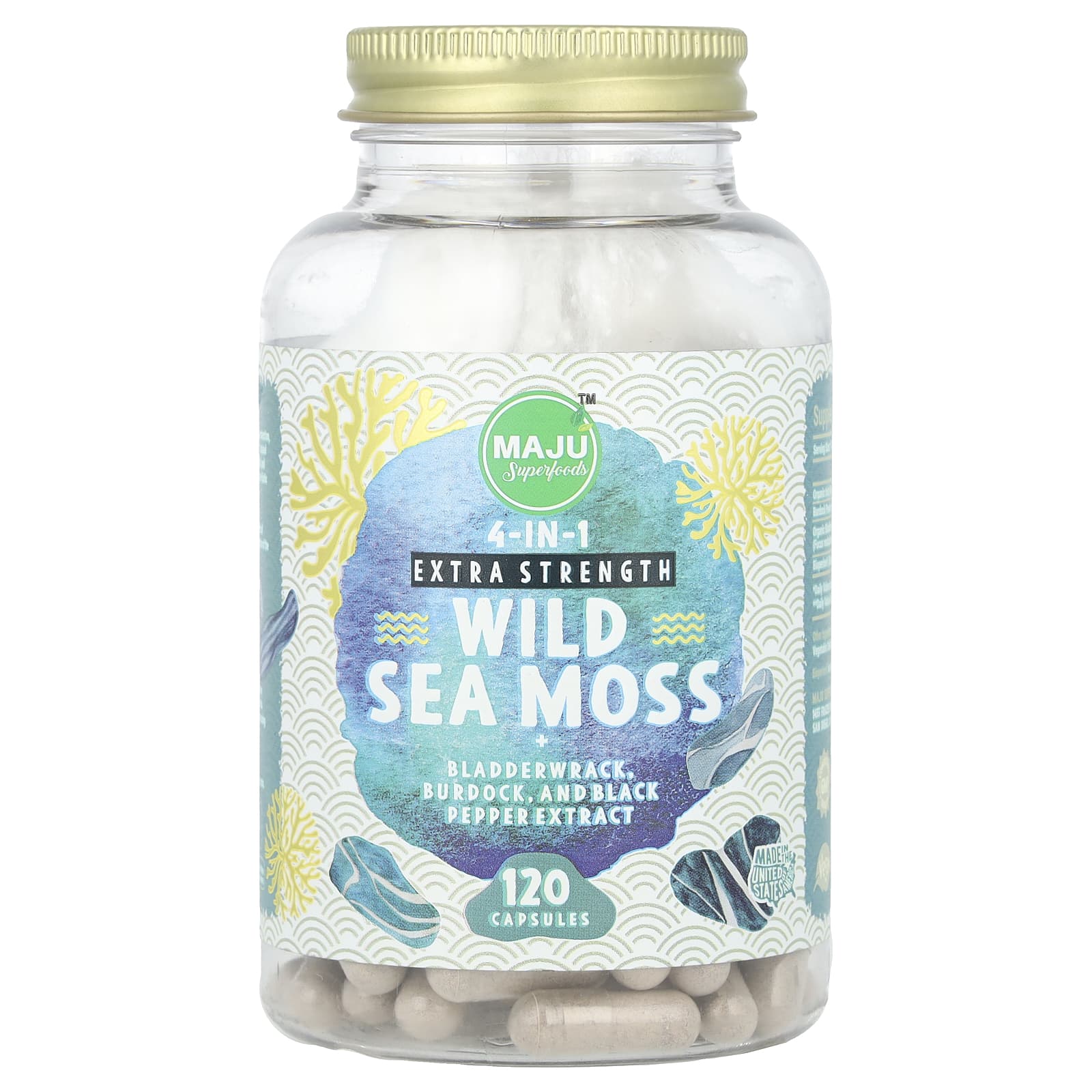 Maju Superfoods, Wild Sea Moss, Extra Strength, 120 Capsules - Image 1
