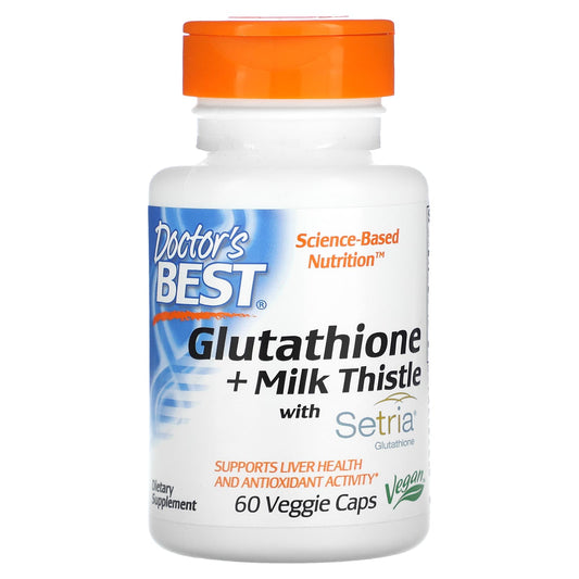 <strong>Glutathione + Milk Thistle</strong> Supplement by Doctor's Best - 60 Veggie Caps - Image 1