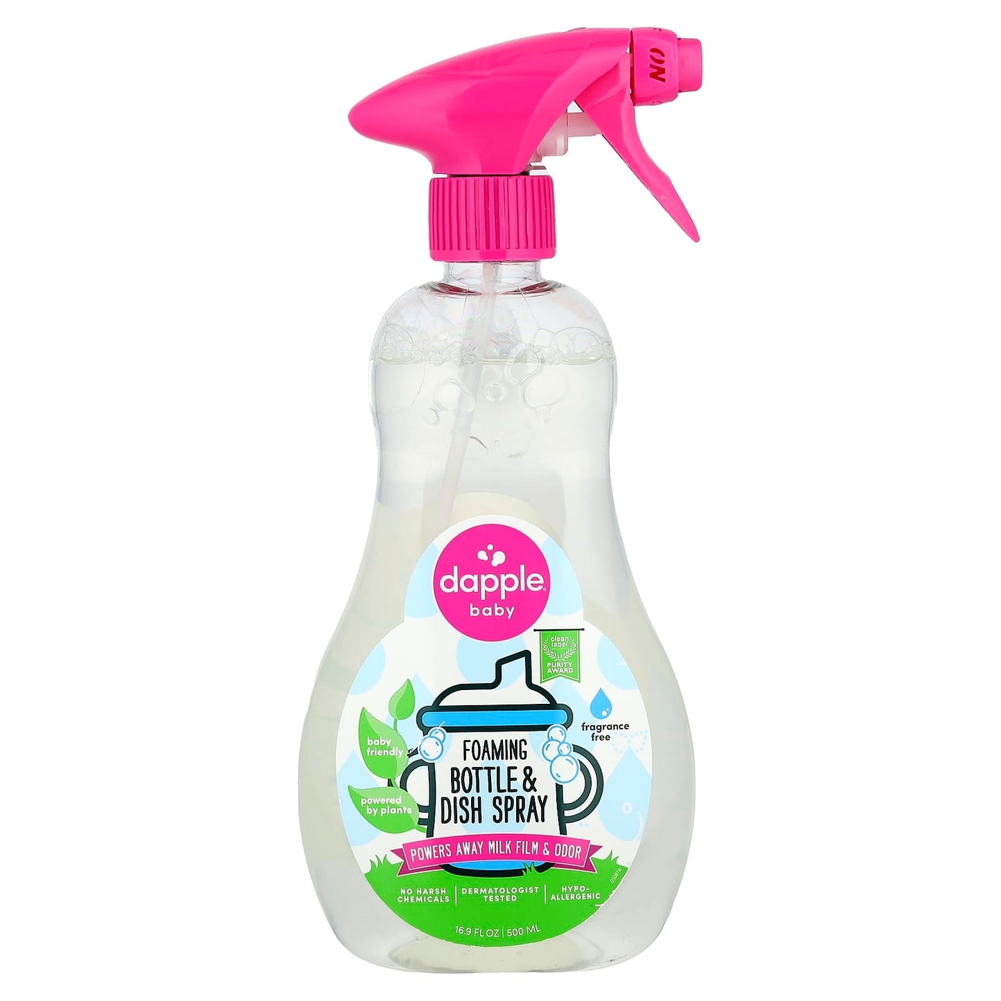 Dapple Baby Fragrance Free Foaming Bottle & Dish Spray 500ml - Image 1