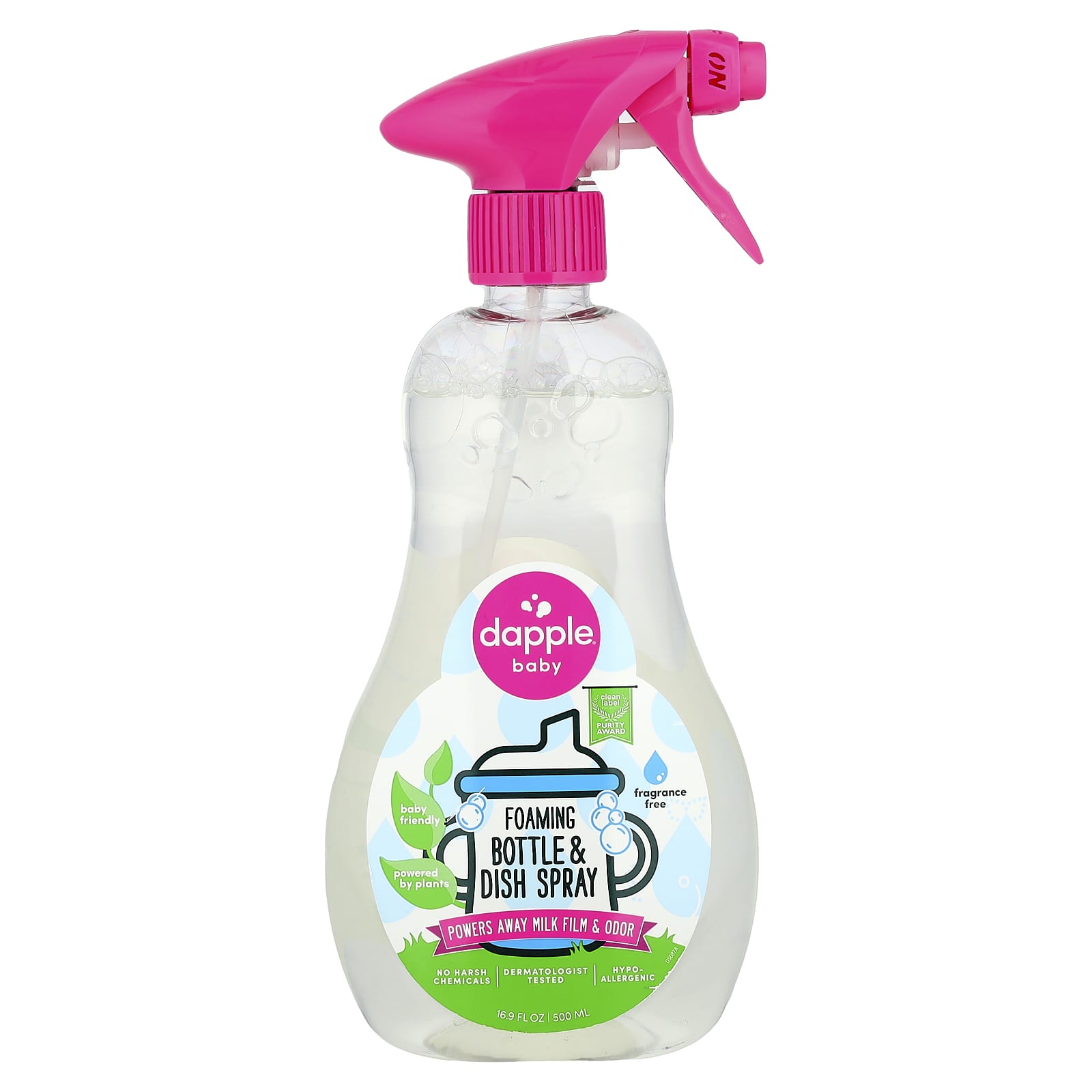 Dapple Baby Fragrance Free Foaming Bottle & Dish Spray 500ml - Image 1
