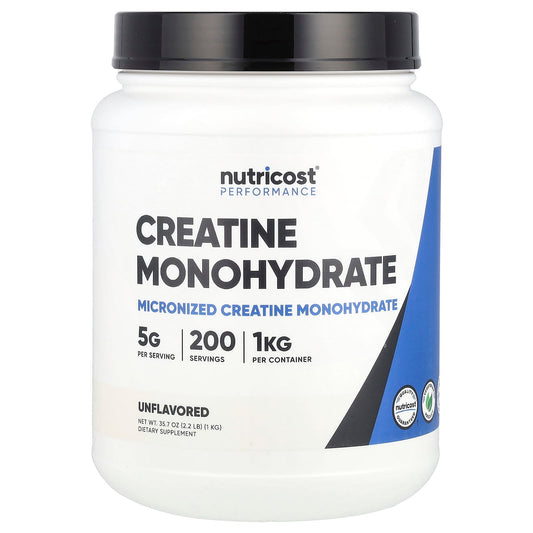 Nutricost, Performance, Creatine Monohydrate, Unflavored , 2.2 lb (1 kg) - Image 1