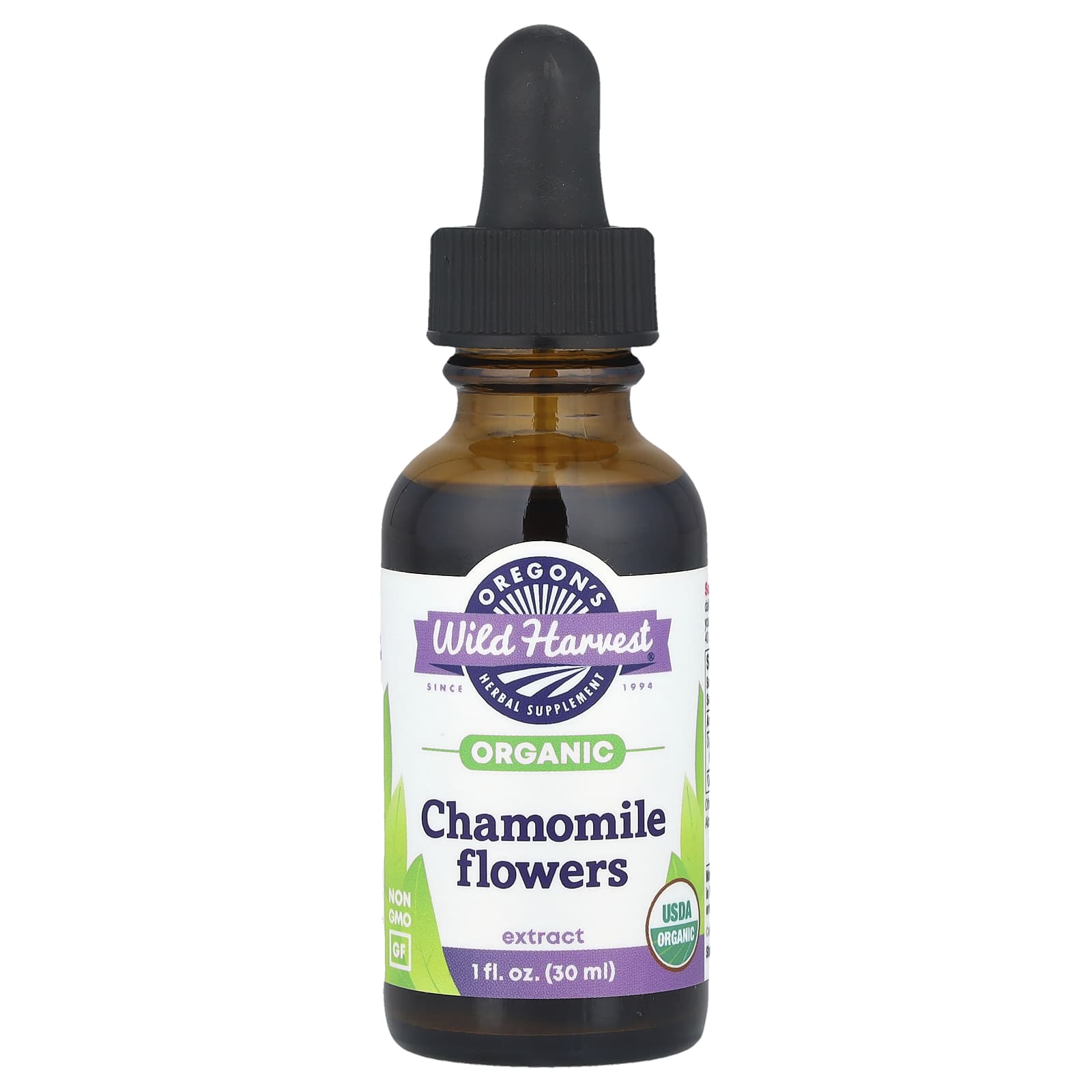 Oregon's Wild Harvest, Organic Chamomile Flowers Extract, 1 fl oz (30 ml) (250 mg per Serving) - Image 1