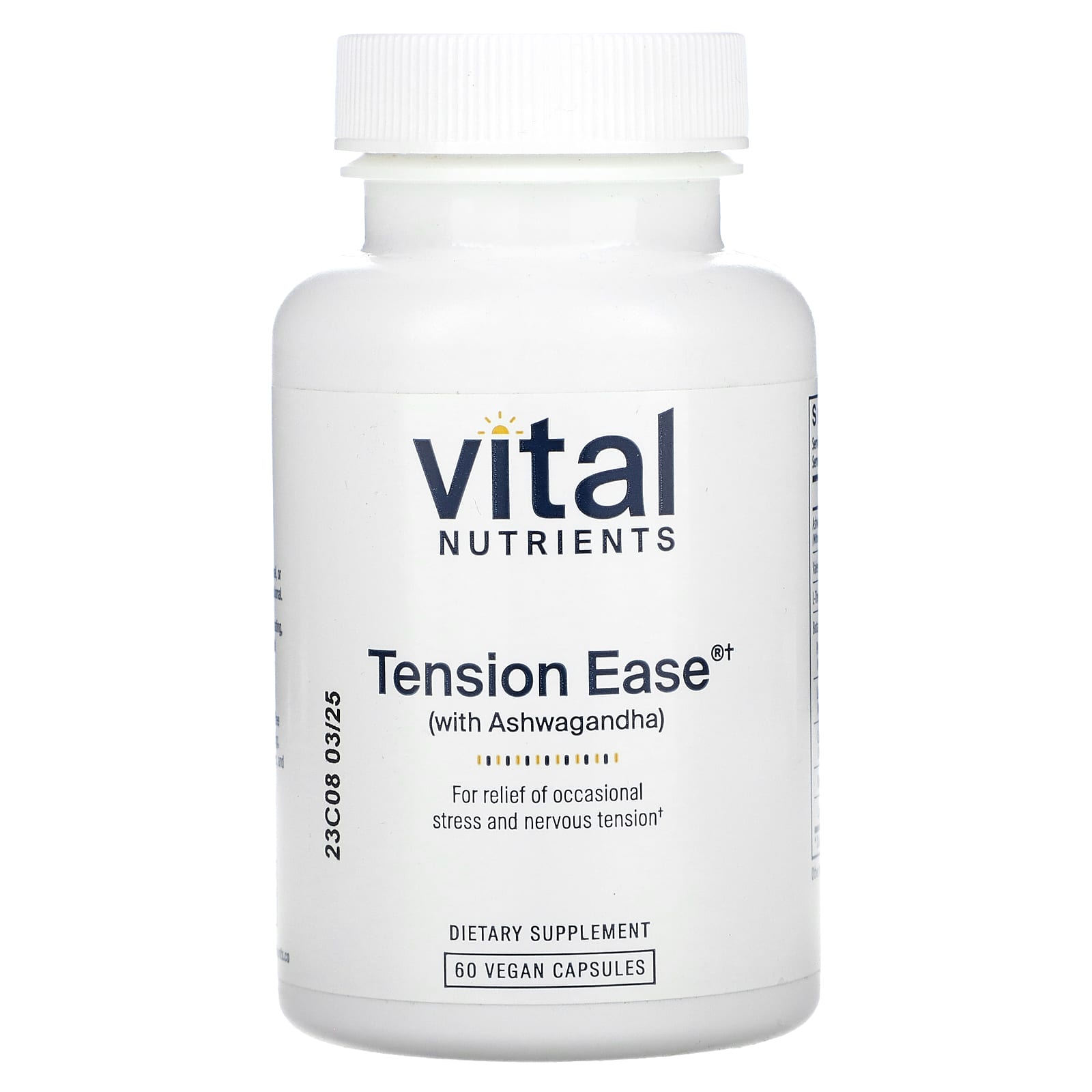 Vital Nutrients, Tension Ease With Ashwagandha, 60 Vegan Capsules - Image 1