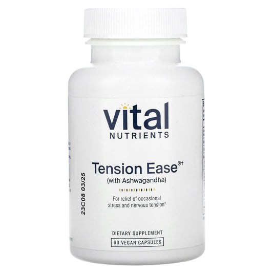 Vital Nutrients, Tension Ease With Ashwagandha, 60 Vegan Capsules - Image 1