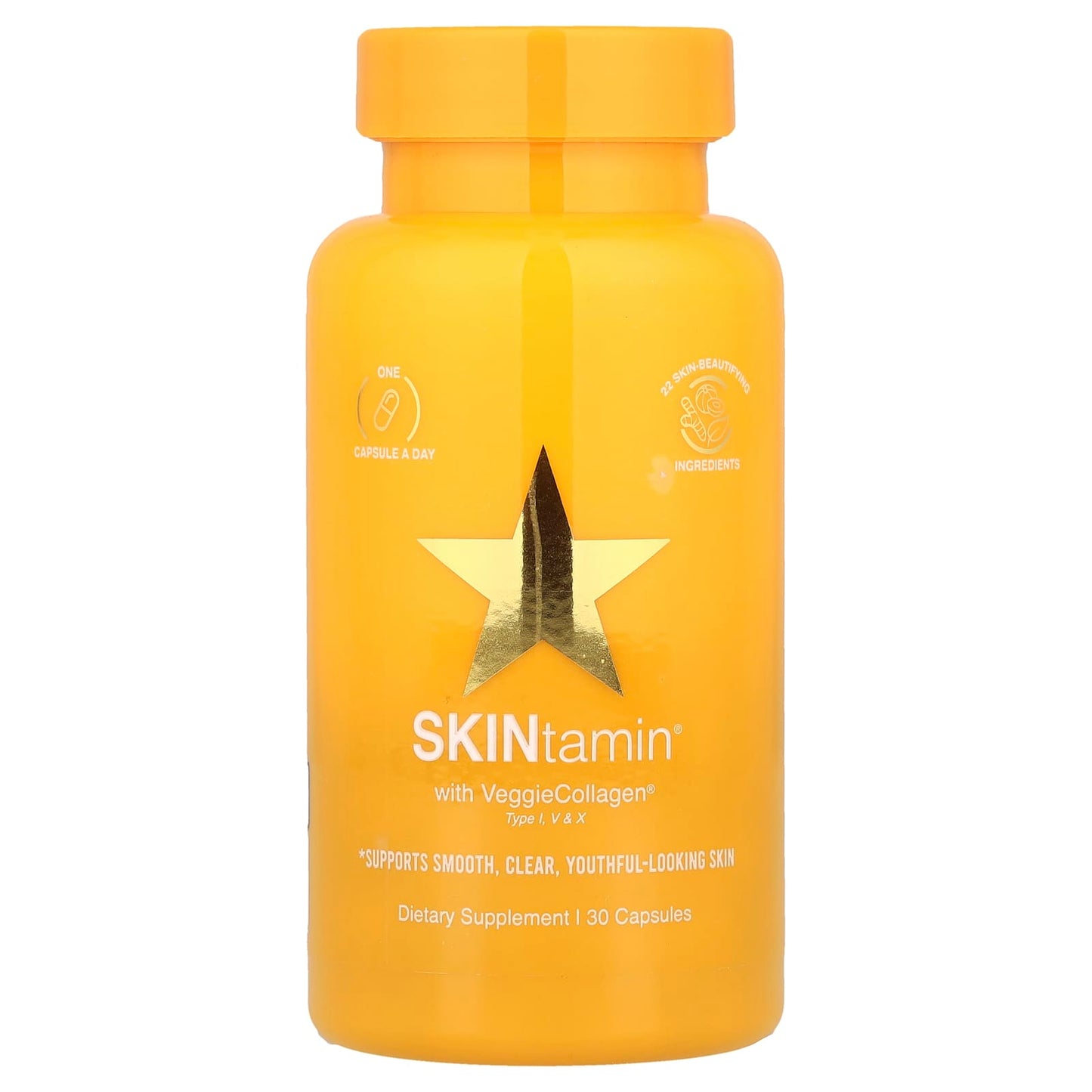 VeggieCollagen Skin Support Supplement by HAIRtamin - 30 Capsules - Image 1
