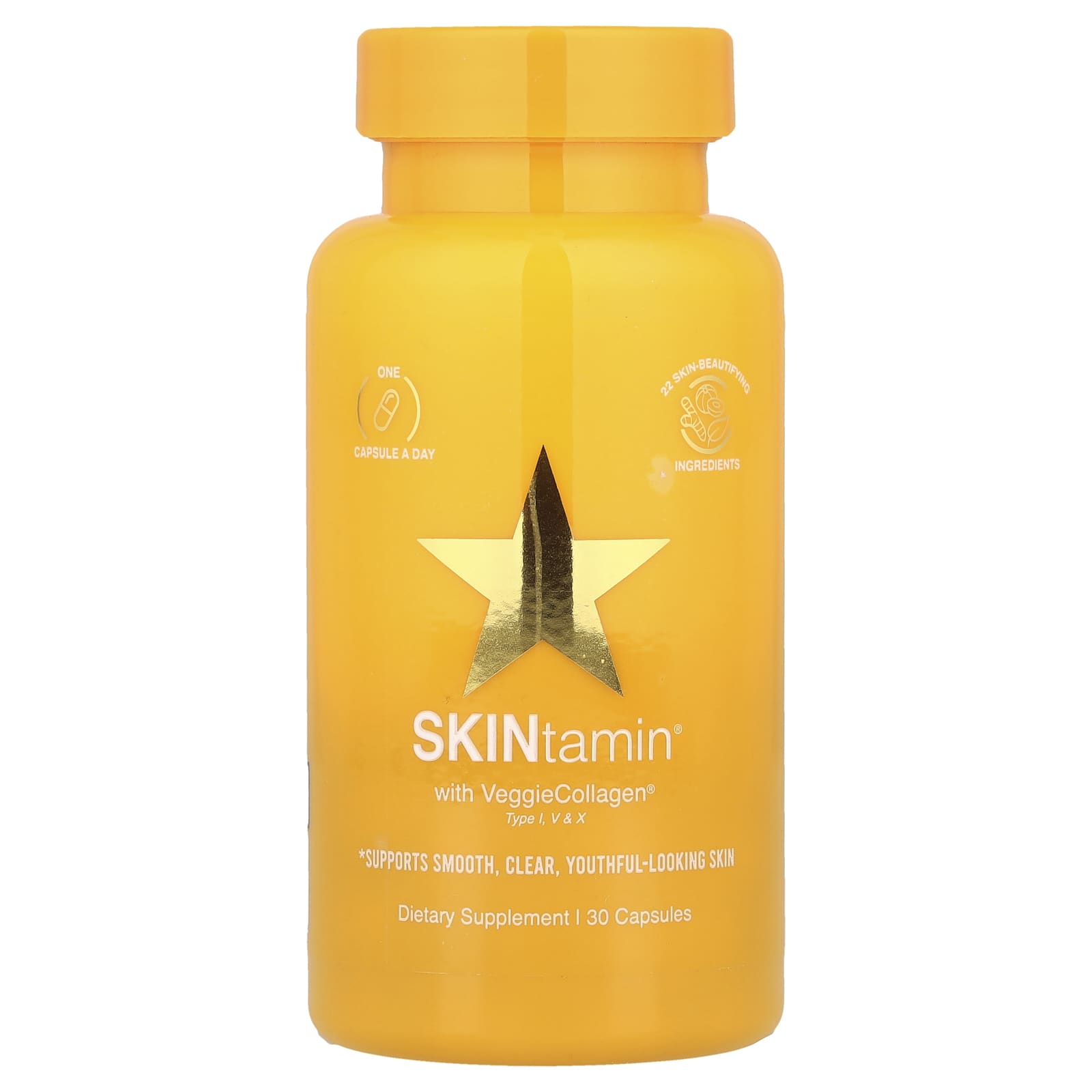 VeggieCollagen Skin Support Supplement by HAIRtamin - 30 Capsules - Image 1