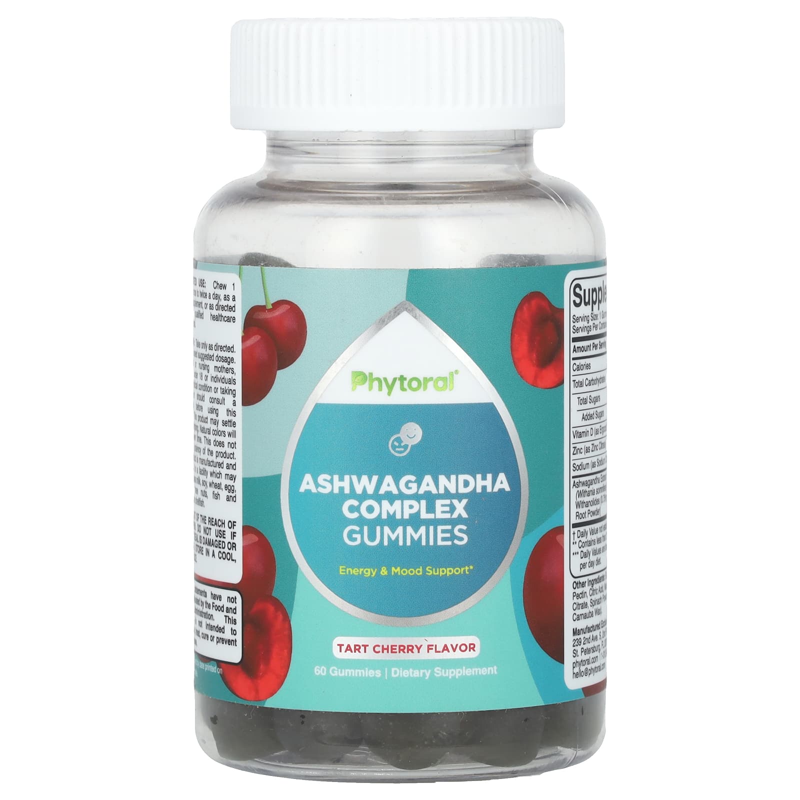Phytoral, Ashwagandha Complex Gummies, Tart Cherry, 60 Gummies - Image 1