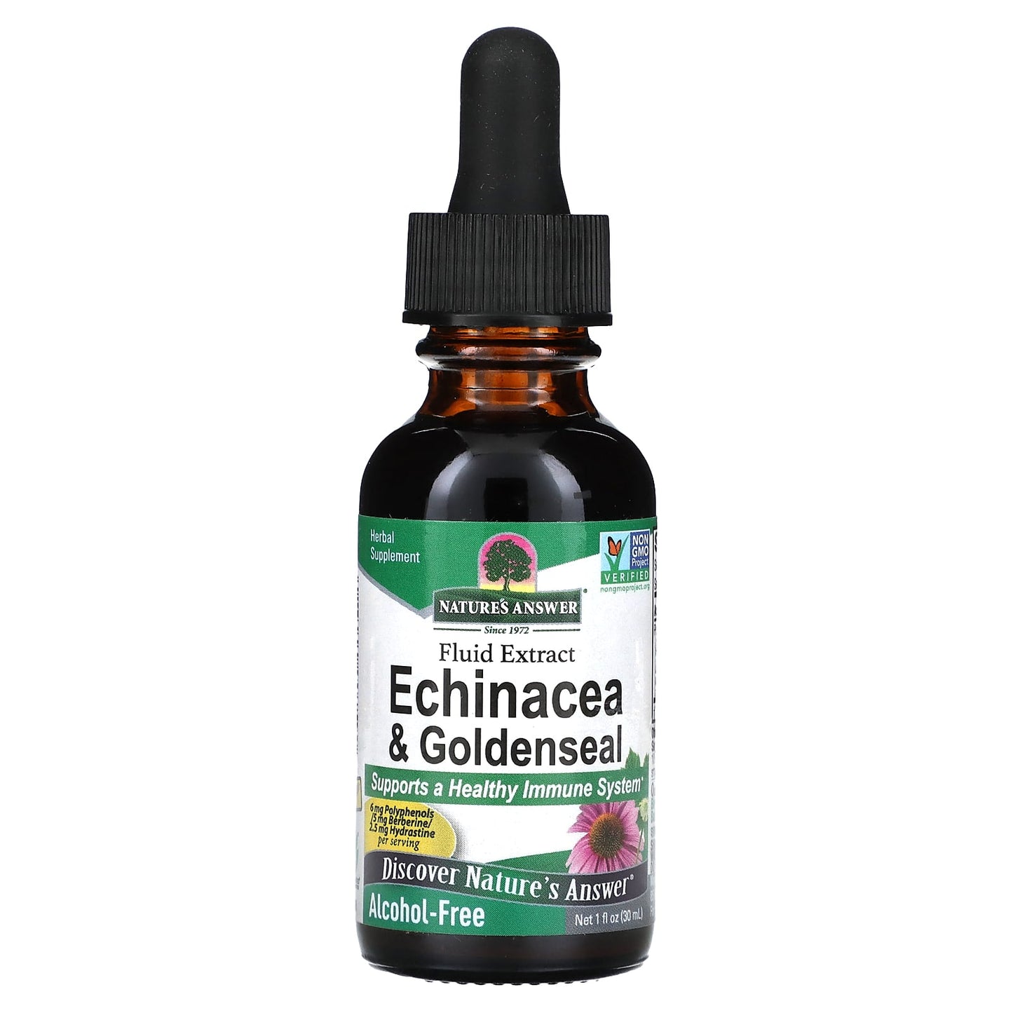 Nature's Answer, Echinacea & Goldenseal,  Alcohol-Free, 1 fl oz (30 ml) - Image 1