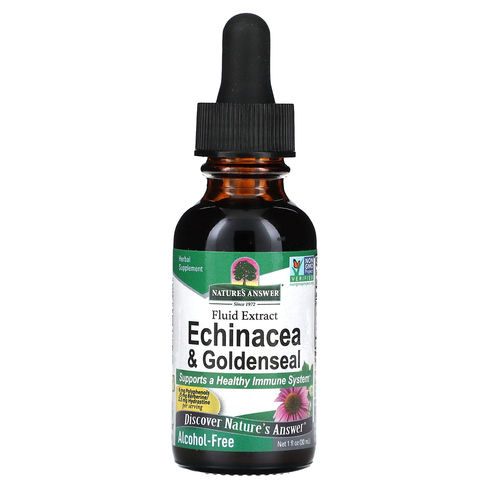 Nature's Answer, Echinacea & Goldenseal,  Alcohol-Free, 1 fl oz (30 ml) - Image 1