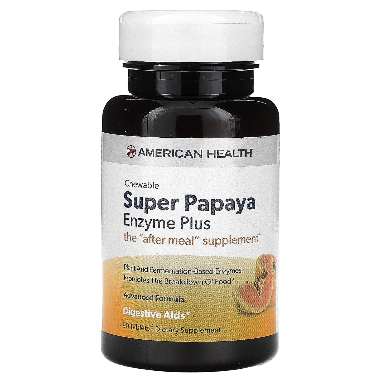American Health Super Papaya Enzyme Plus Digestive Aid, 90 Tablets - Image 1