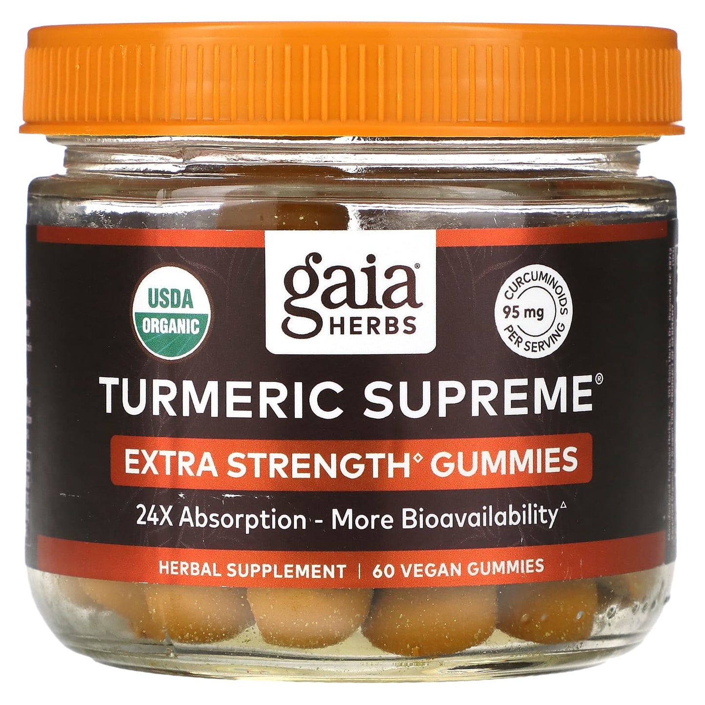 Turmeric Supreme Extra Strength Gummies by Gaia Herbs - USDA Organic - Image 1