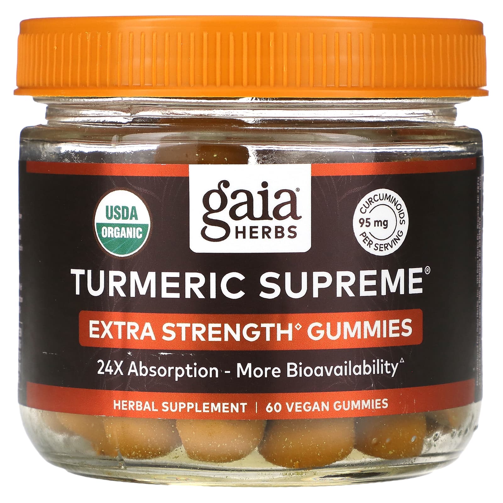 Turmeric Supreme Extra Strength Gummies by Gaia Herbs - USDA Organic - Image 1