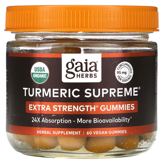 Turmeric Supreme Extra Strength Gummies by Gaia Herbs - USDA Organic - Image 1