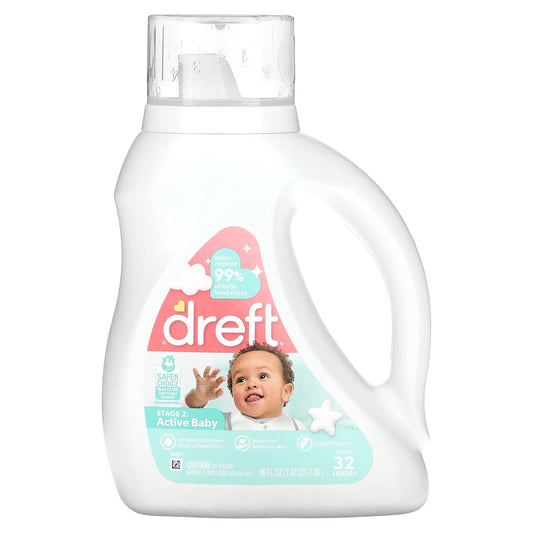 Dreft Baby Detergent Stage 2, 46 fl oz (1.36 l) for Sensitive Skin - Image 1