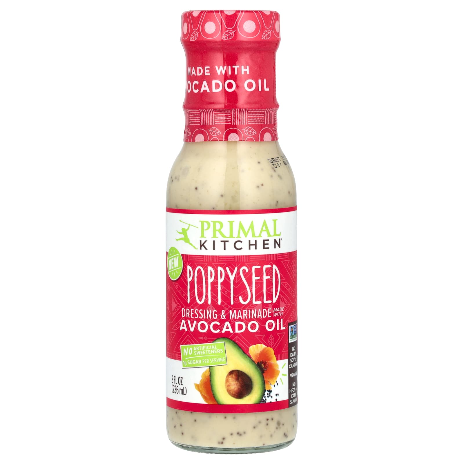 Primal Kitchen, Dressing & Marinade Made with Avocado Oil, Poppyseed, 8 fl oz (236 ml) - Image 1