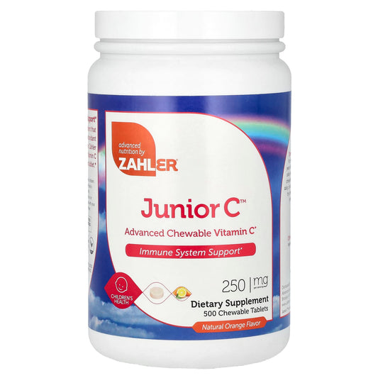 Zahler, Junior C, Advanced Chewable Vitamin C, Natural Orange, 250 mg, 500 Chewable Tablets - Image 1