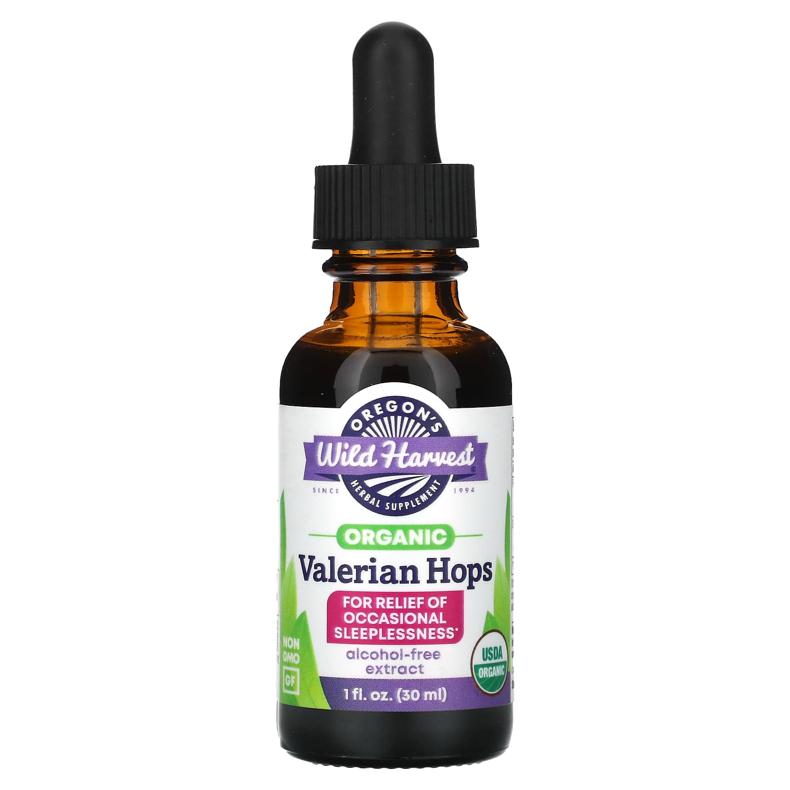 Oregon's Wild Harvest, Organic Valerian Hops, 1 fl oz (30 ml) - Image 1