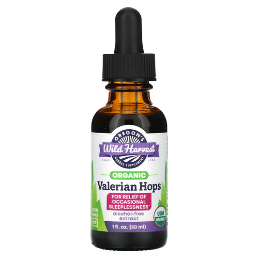 Oregon's Wild Harvest, Organic Valerian Hops, 1 fl oz (30 ml) - Image 1