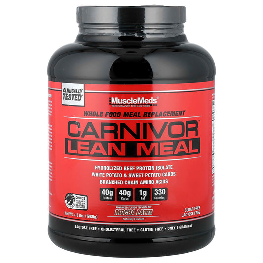 MuscleMeds, Carnivor™ Lean Meal, Mocha Latte, 4.3 lbs (1,980 g) - Image 1