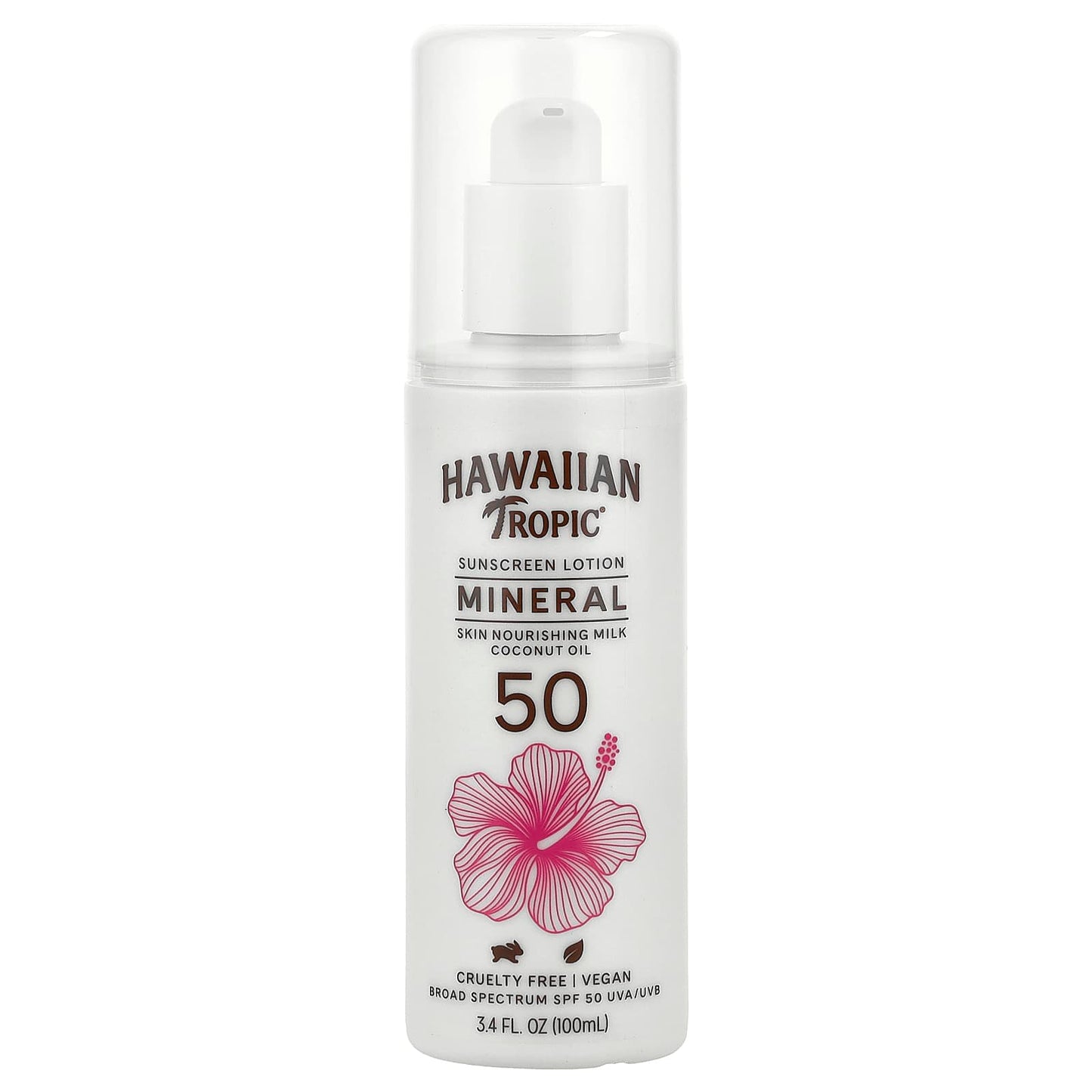 Hawaiian Tropic Mineral Sunscreen Lotion, SPF 50, 3.4 fl oz - Image 1