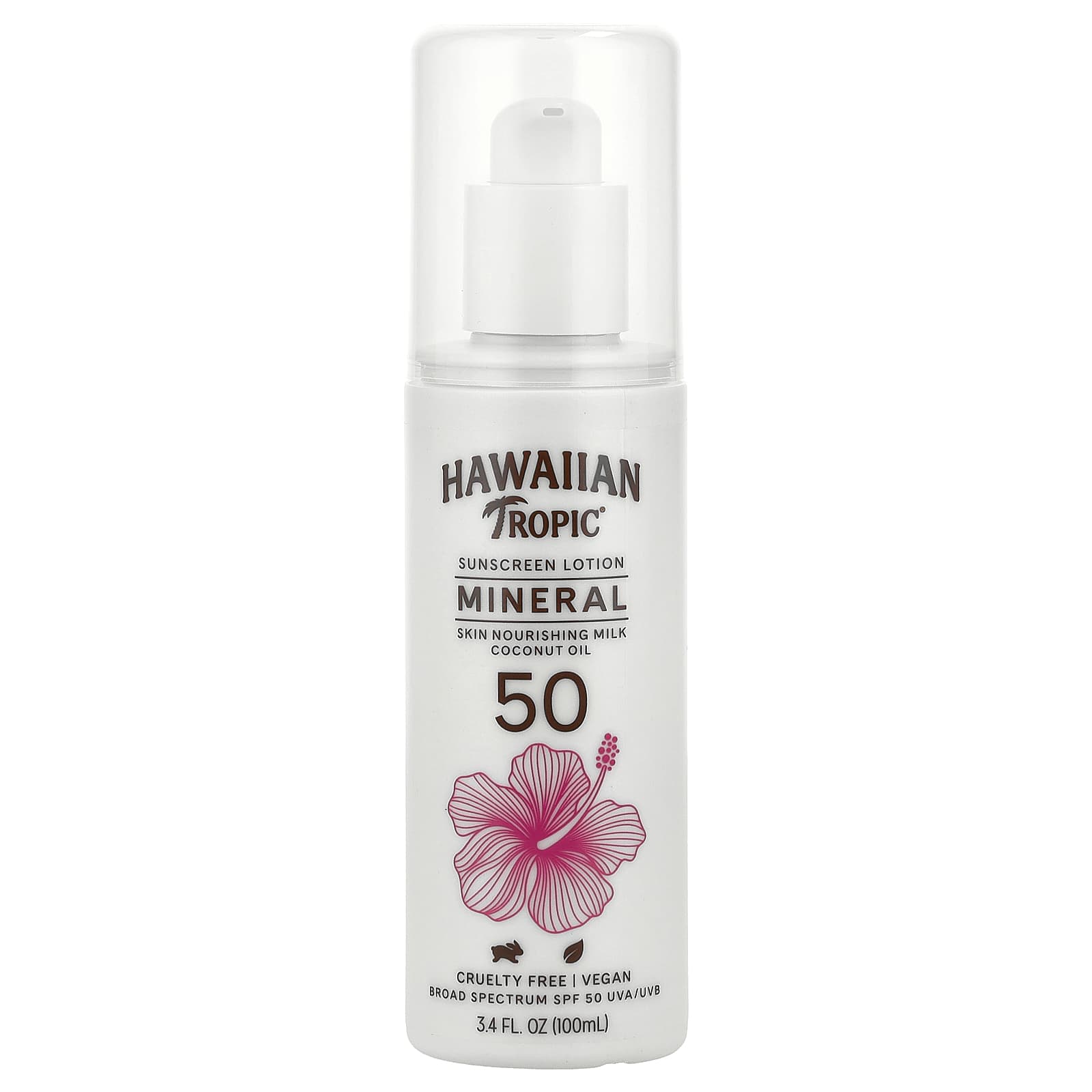 Hawaiian Tropic Mineral Sunscreen Lotion, SPF 50, 3.4 fl oz - Image 1