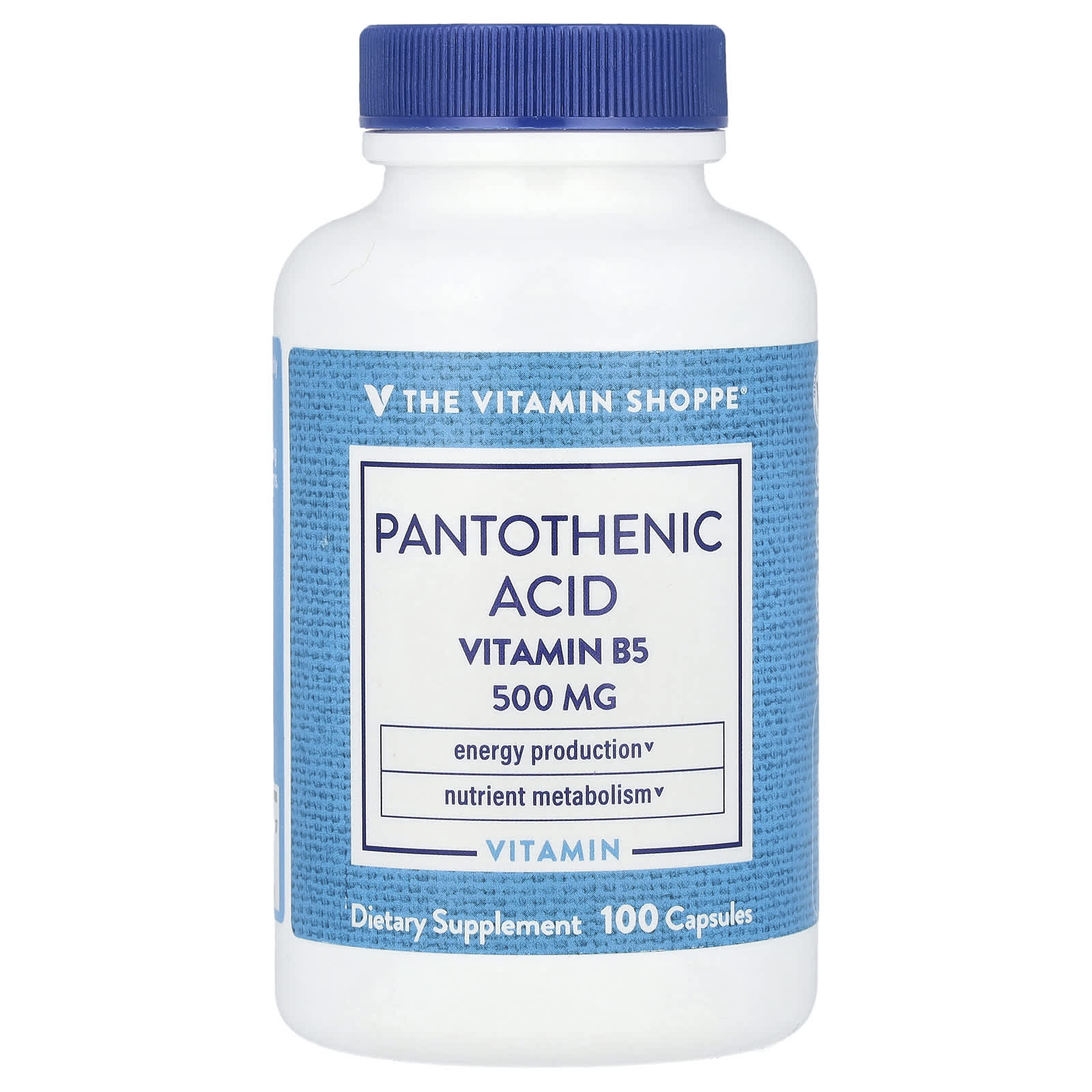The Vitamin Shoppe, Pantothenic Acid, Vitamin B5, 100 Capsules