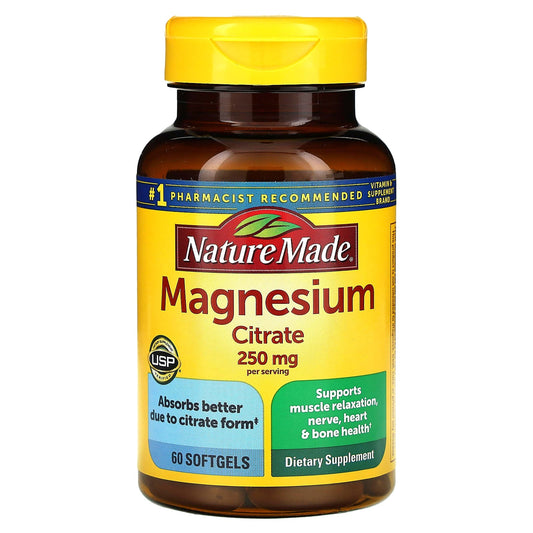 Nature Made, Magnesium Citrate, 60 Softgels (125 mg per Softgel) - Image 1