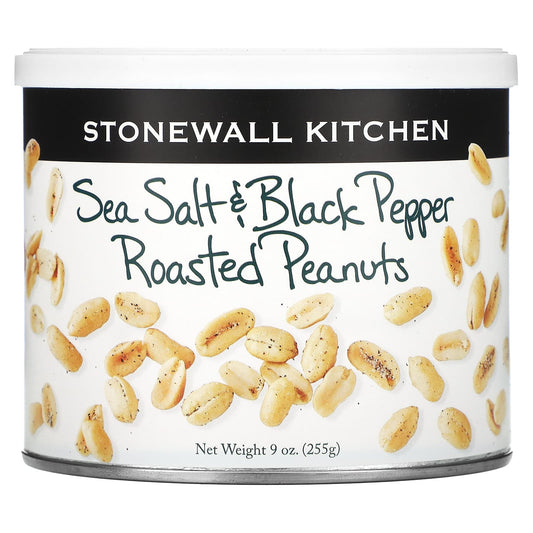 Stonewall Kitchen, Sea Salt & Black Pepper Roasted Peanuts, 9 oz (255 g) - Image 1