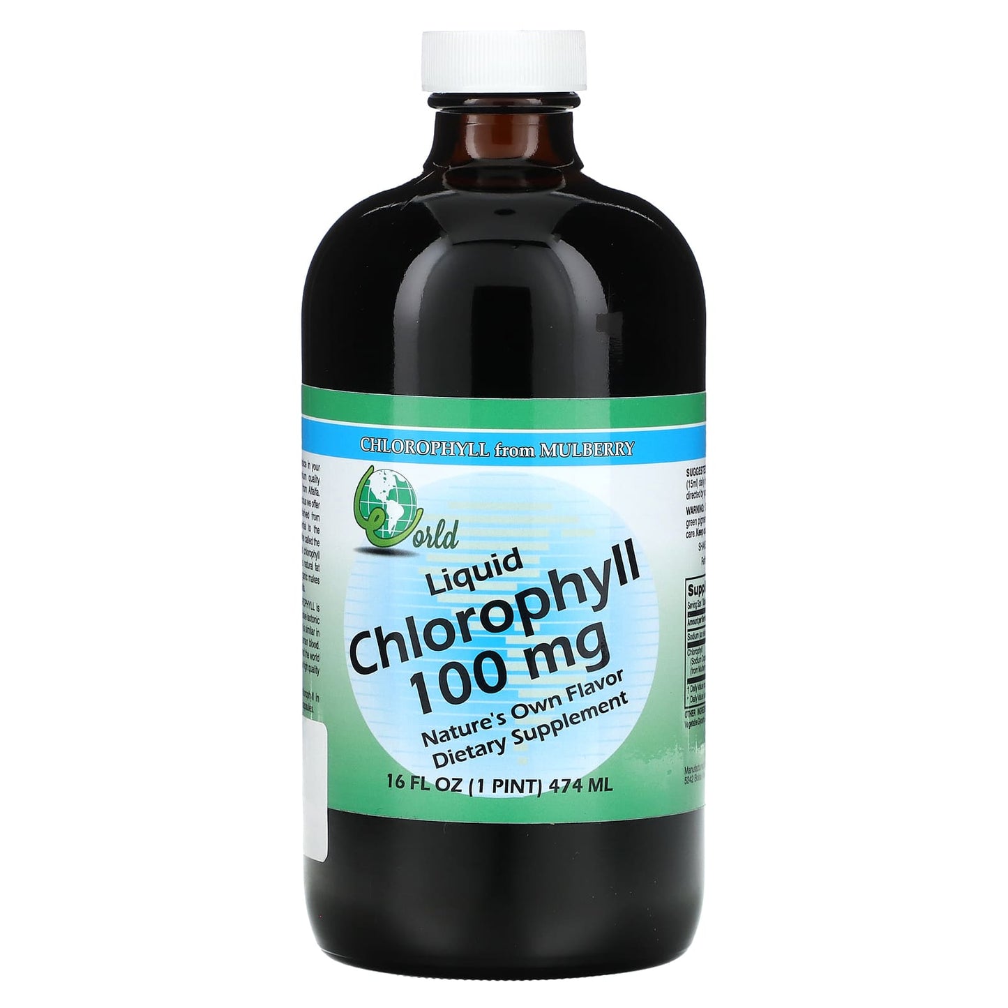 World Organic, Liquid Chlorophyll, 100 mg , 16 fl oz (474 ml) - Image 1