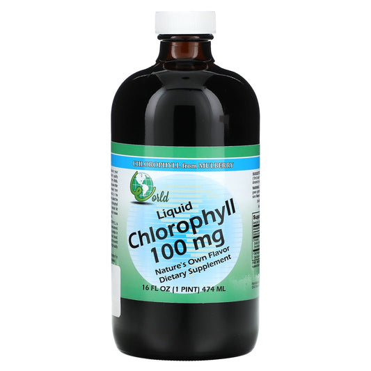 World Organic, Liquid Chlorophyll, 100 mg , 16 fl oz (474 ml) - Image 1
