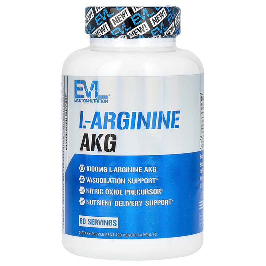 Boost Nitric Oxide Levels with EVLution Nutrition L-Arginine AKG 120 Capsules - Image 1