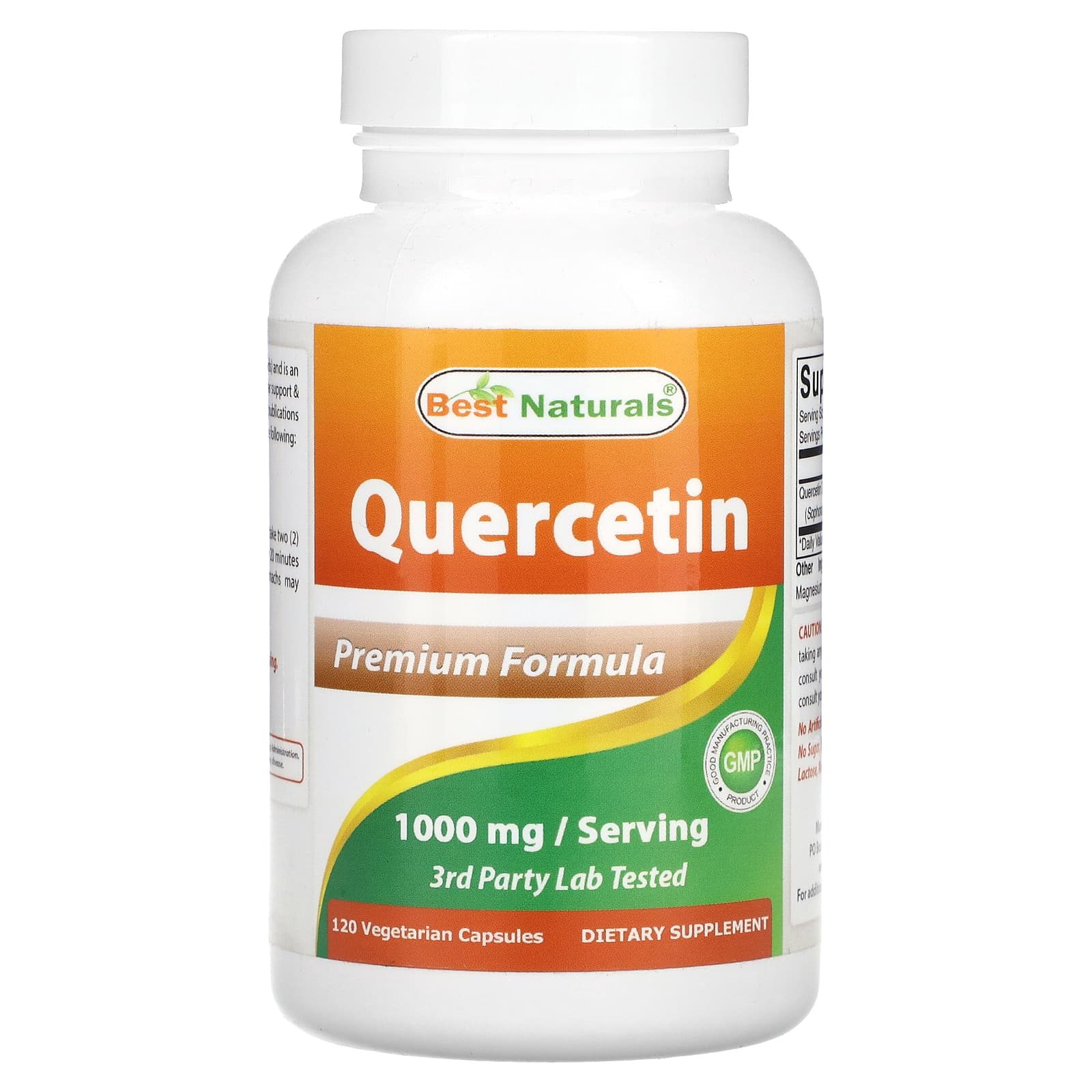 Best Naturals Quercetin 500mg - 120 Vegetarian Capsules for Heart Health - Image 1