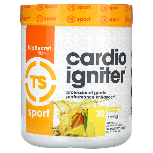 Top Secret Nutrition, Sport, Cardio Igniter,  Professional Grade Performance Enhancer, Pineapple Mango, 6.35 oz (180 g) - Image 1