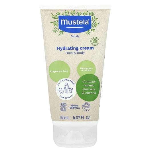 Mustela, Hydrating Cream, Face & Body, Fragrance Free, 5.07 fl oz (150 ml) - Image 1