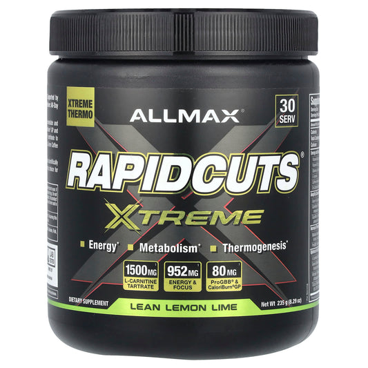 ALLMAX Rapidcuts Xtreme - Lean Lemon Lime, 8.29 oz (235 g) - Enhanced Fat Oxidation - Image 1