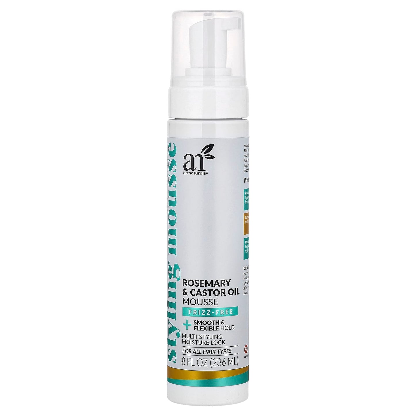 Rosemary & Castor Oil Styling Mousse for All Hair Types - Nourishing Hold - Image 1