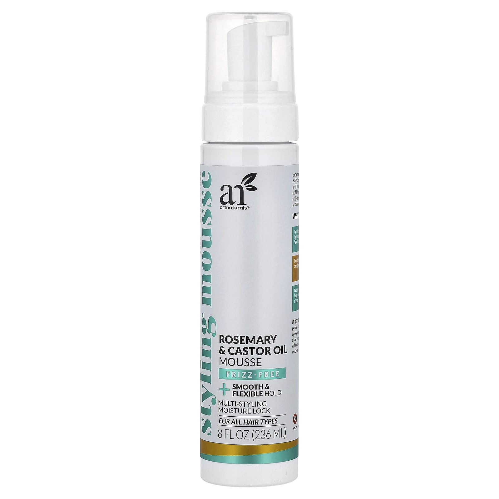 Rosemary & Castor Oil Styling Mousse for All Hair Types - Nourishing Hold - Image 1