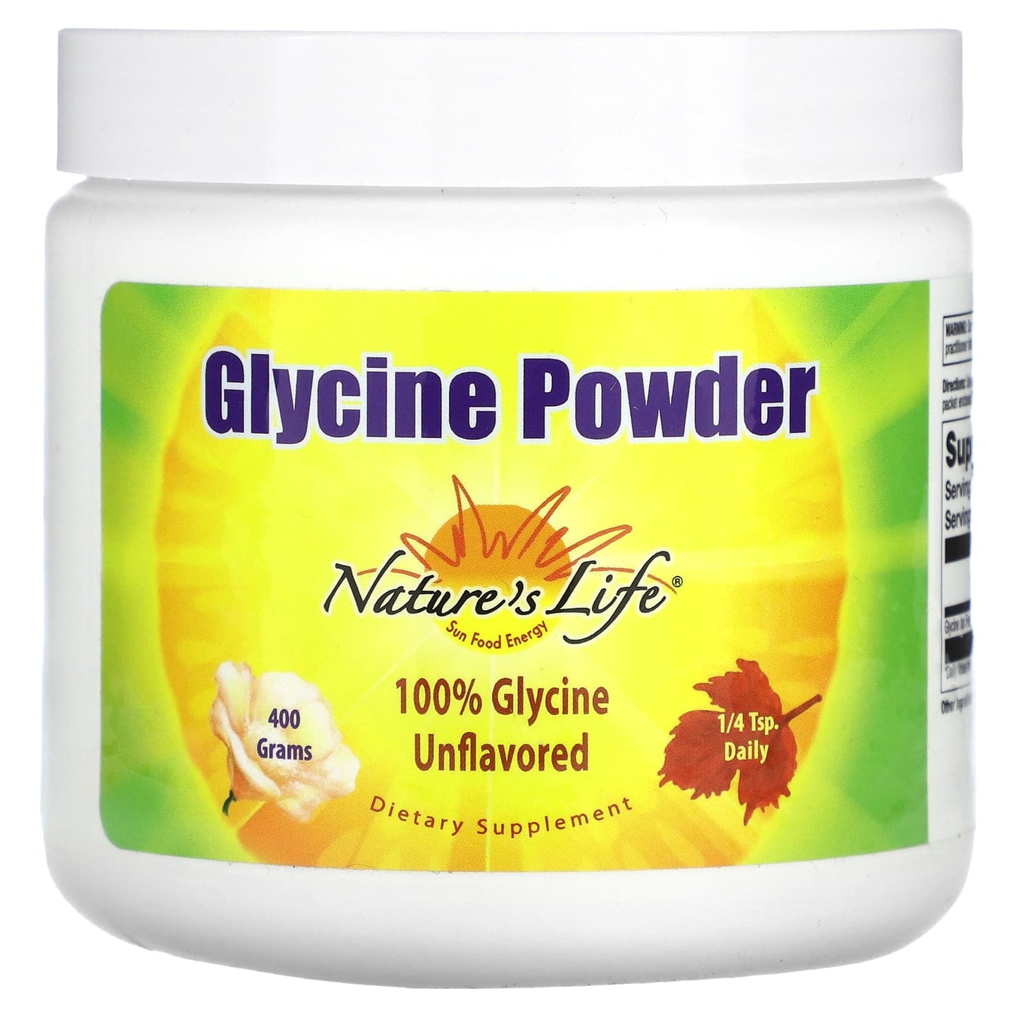 Nature's Life, Glycine Powder, Unflavored, 400 g - Image 1
